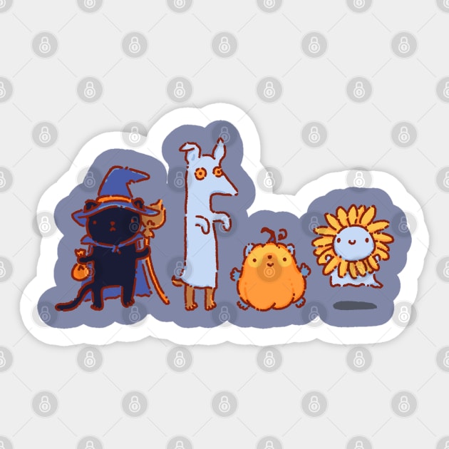 Halloween costume party Sticker by Tinyarts